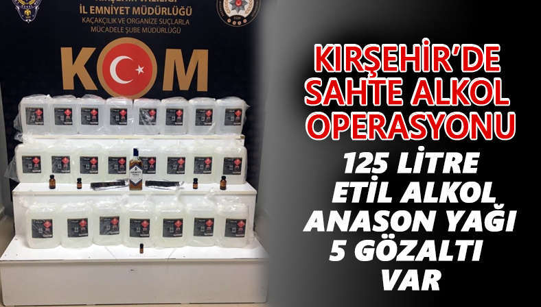 Kırşehir’de sahte alkol operasyonu