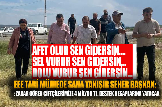 Ak Parti Kırşehir İl Başkanı Ünsal: Zarar gören çiftçilerimize 4 milyon TL, destek hesaplarına yatacak