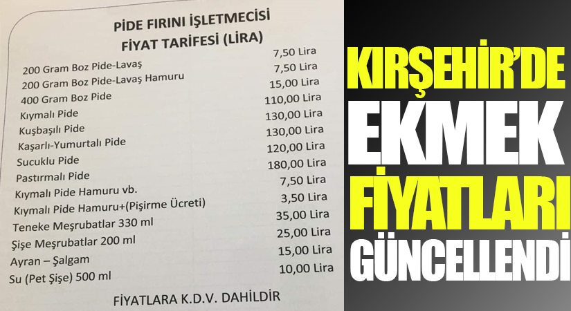 Kırşehir’de ekmek 7,5 lira oldu