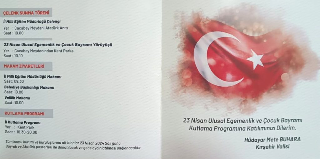 23 Nisan Kırşehir programı belli oldu