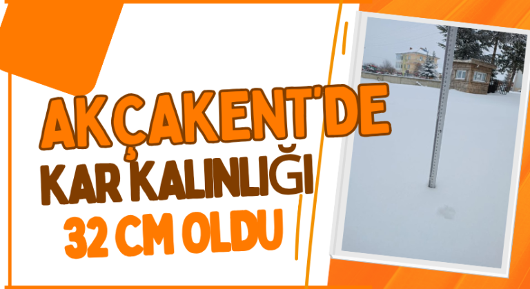 Akçakent’de kar kalınlığı 32 cm oldu