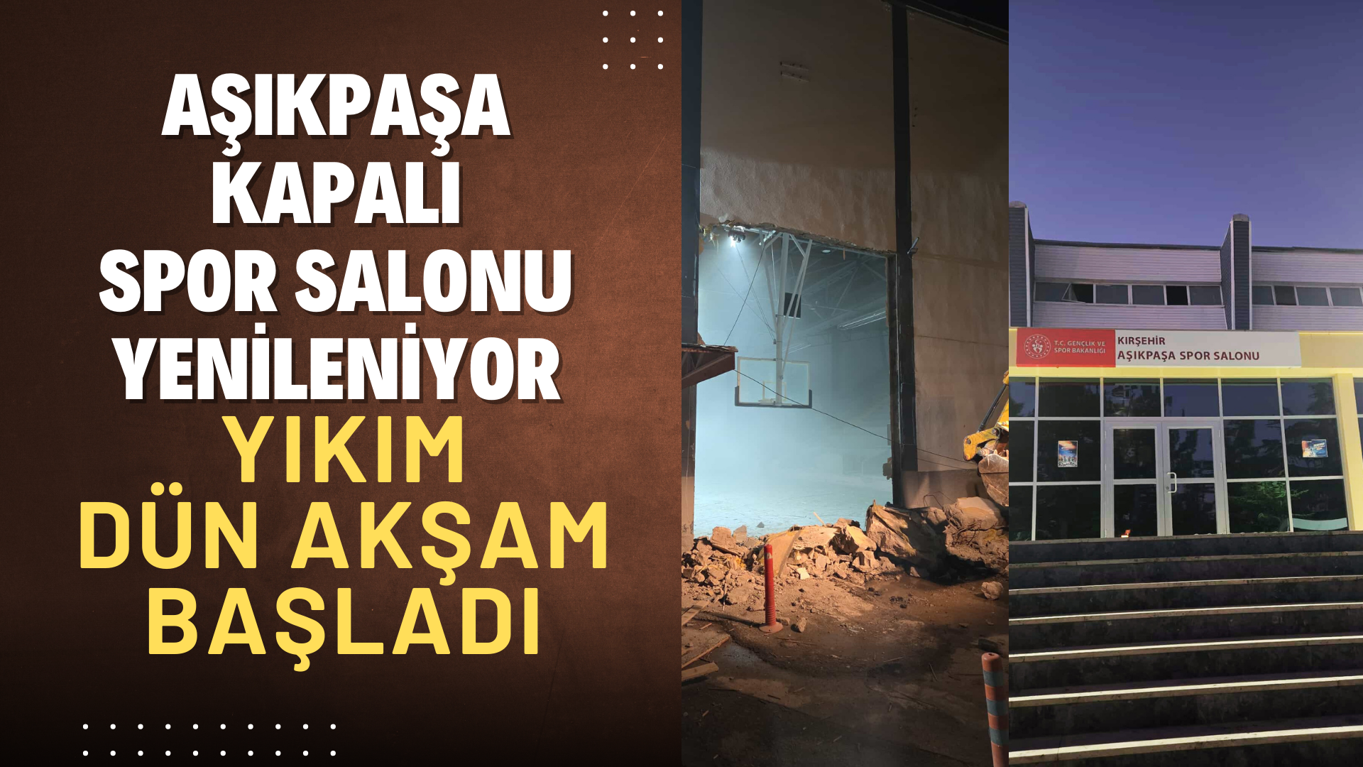 AŞIKPAŞA KAPALI SPOR SALONU YENİLENİYOR