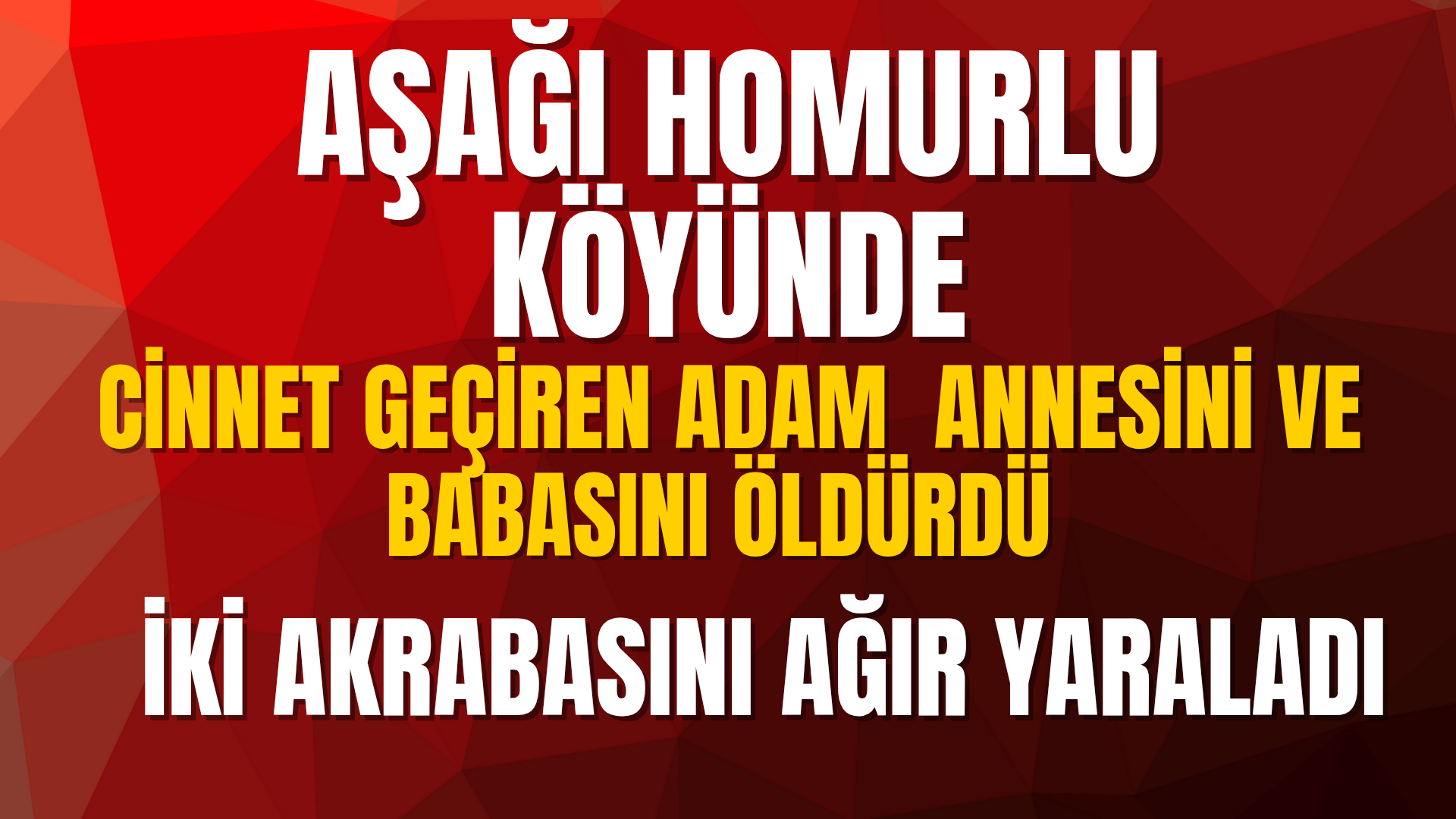 CİNNET GEÇİREN ADAM ANNE BABASINI ÖLDÜRDÜ İKİ AKRABASINI BIÇAKLA YARALADI